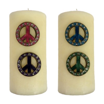 CANDLE PIN 4 ASST PEACE SIGN 